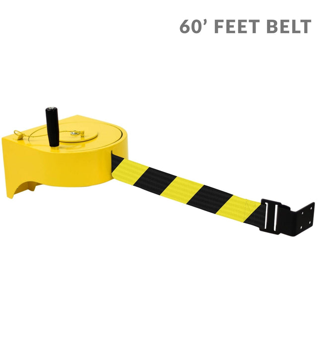 Tensabarrier 970XL with 60’ ft. NightView Reflective Yellow/Black Belt - BarrierHQ.com