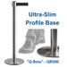 Ultra-Slim Profile 11' ft. Belt Stanchion - Stainless Steel - "Q-Boss" QB500 - BarrierHQ.com