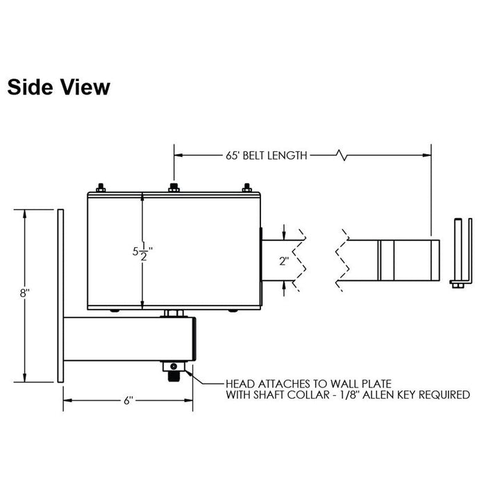 WM6500 - Visiontron "Retracta-Belt" 65' ft. Belt Barrier (Head Unit Only) - BarrierHQ.com