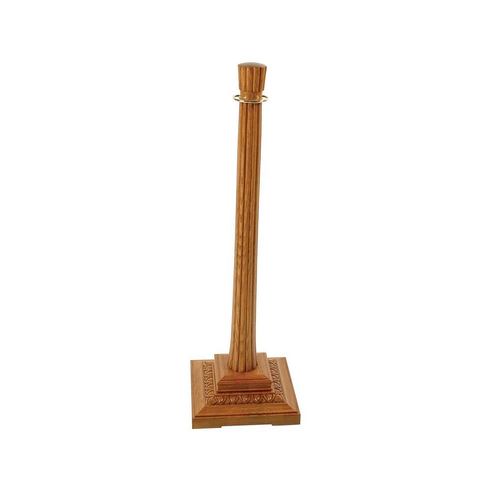 Wood Rope Post with Square Base - W413